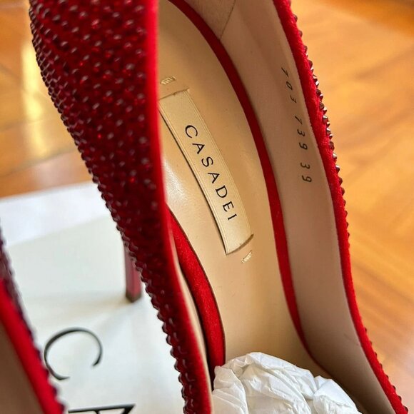 Casadei Cryst Blade Neckline Pumps - Picture 9 of 12